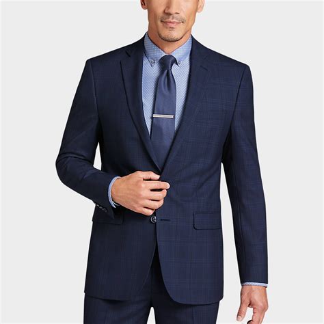 navy blue suit men's wearhouse.